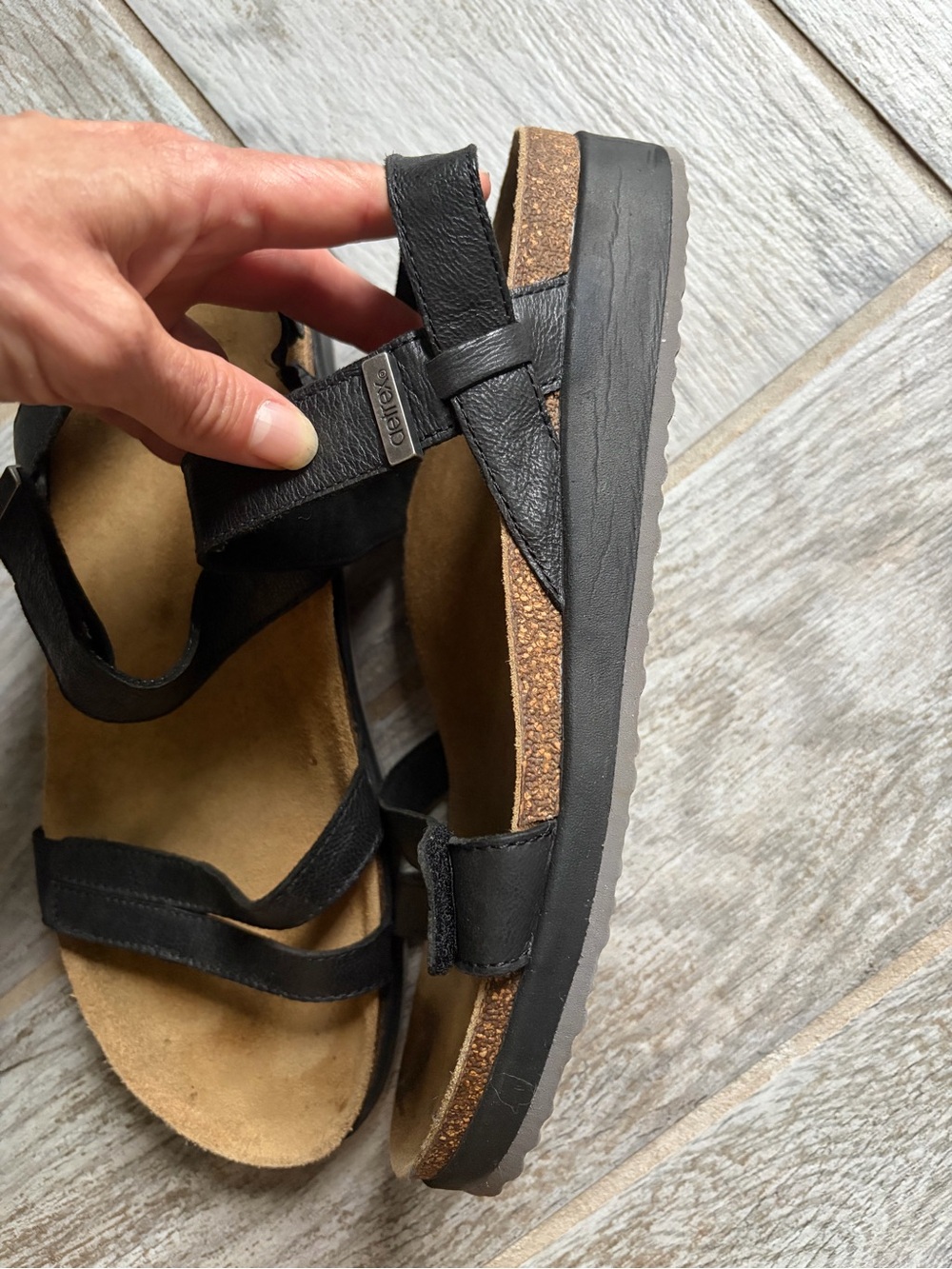 Artrex Comfort Leather Black Women's Slip-On Sandal 10 - Picture 6 of 9